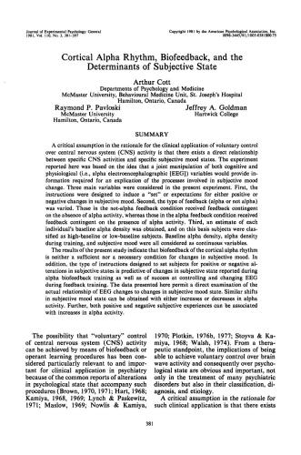 خرید و دانلود نسخه کامل کتاب Cortical Alpha Rhythm, Biofeedback, and the Determinants of Subjective State_689e29876fa35.jpeg خرید و دانلود نسخه کامل کتاب Cortical Alpha Rhythm, Biofeedback, and the Determinants of Subjective State