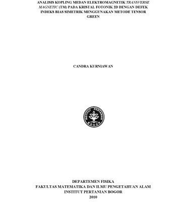 خرید و دانلود نسخه کامل کتاب coupling analysis EM field TM in 2D Photonic Crystals using Green Method Approach (Bahasa Indonesia)