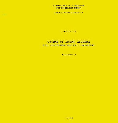 خرید و دانلود نسخه کامل کتاب Course of Linear Algebra and Multidimensional Geometry