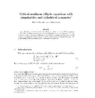خرید و دانلود نسخه کامل کتاب Critical nonlinear elliptic equations with singularities and cylindrical symmetry