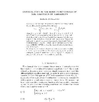 خرید و دانلود نسخه کامل کتاب Critical points for some functionals of the calculus of variations