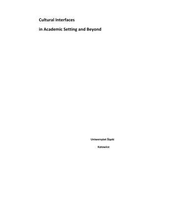 خرید و دانلود نسخه کامل کتاب Cultural Interfaces in Academic Setting and Beyond