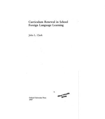خرید و دانلود نسخه کامل کتاب Curriculum Renewal in School Foreign Language Learning