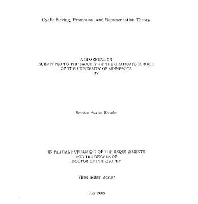 خرید و دانلود نسخه کامل کتاب Cyclic Sieving, Promotion, and Representation Theory
