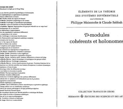 خرید و دانلود نسخه کامل کتاب D-modules coherents et holonomes