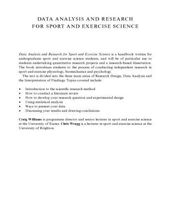 خرید و دانلود نسخه کامل کتاب Data Analysis and Research for Sport and Exercise Science: A Student Guide