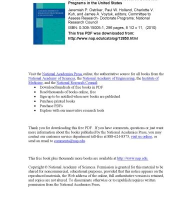 خرید و دانلود نسخه کامل کتاب Data-based Assessment of Research-doctorate Programs in the United States