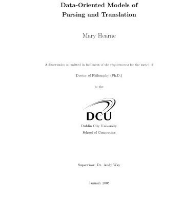 خرید و دانلود نسخه کامل کتاب Data-oriented models of parsing and translation [thesis]