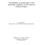 خرید و دانلود نسخه کامل کتاب Decidability of Modal Logics with Particular Emphasis on the Interval Temporal Logics [PhD Thesis]