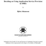 خرید و دانلود نسخه کامل کتاب Deciding on using Application Service Provision in SMEs