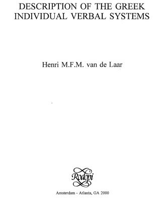 خرید و دانلود نسخه کامل کتاب Description of the Greek individual verbal systems