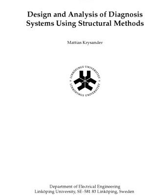 خرید و دانلود نسخه کامل کتاب Design and analysis of diagnosis systems using structural methods