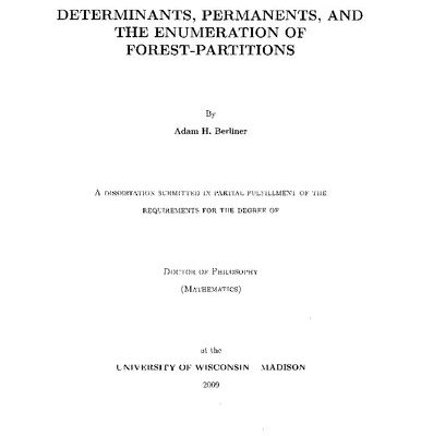 خرید و دانلود نسخه کامل کتاب Determinants, Permanents, and the Enumeration of Forest-partitions