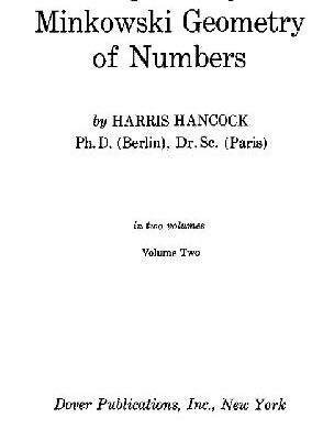 خرید و دانلود نسخه کامل کتاب Development of the Minkowski Geometry of Numbers Volume 2