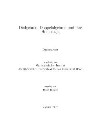 خرید و دانلود نسخه کامل کتاب Dialgebren, Doppelalgebren und ihre Homologie
