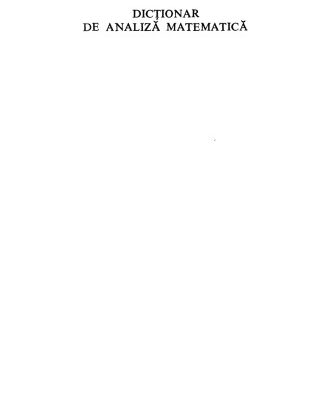 خرید و دانلود نسخه کامل کتاب Dicționar de Analiză matematică