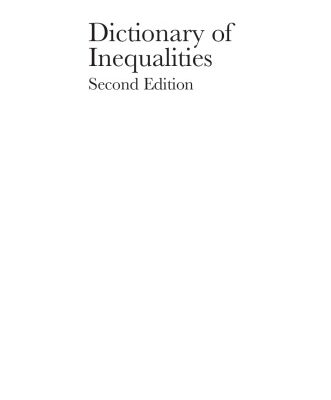 خرید و دانلود نسخه کامل کتاب Dictionary of Inequalities
