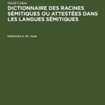 خرید و دانلود نسخه کامل کتاب Dictionnaire des racines sémitiques ou attestées dans les langues sémitiques; Fascicule 2 TN – GLGL