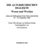 خرید و دانلود نسخه کامل کتاب Die altgriechischen Dialekte: Wesen und Werden