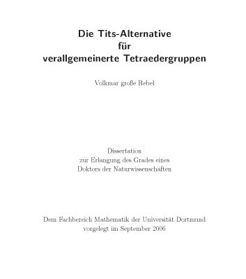 خرید و دانلود نسخه کامل کتاب Die Tits-Alternative für verallgemeinerte Tetraedergruppen