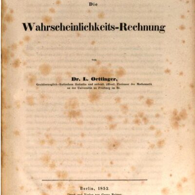خرید و دانلود نسخه کامل کتاب Die Wahrscheinllichkeits-Rechnung