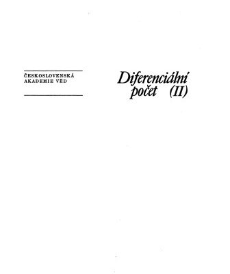 خرید و دانلود نسخه کامل کتاب Diferenciální počet II