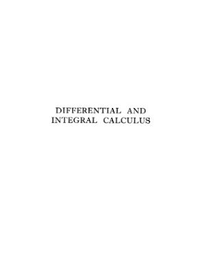 خرید و دانلود نسخه کامل کتاب DIFFERENTIAL AND INTEGRAL CALCULUS