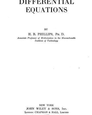 خرید و دانلود نسخه کامل کتاب Differential Equations, 1937