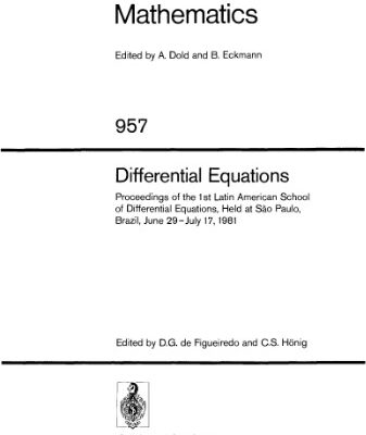 خرید و دانلود نسخه کامل کتاب Differential Equations. Proc. conf. Sao Paolo, 1981
