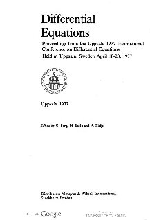 خرید و دانلود نسخه کامل کتاب Differential Equations: Proceedings from the Uppsala 1977 International Conference on Differential Equations Held at Uppsala, Sweden, April 18–23, 1977