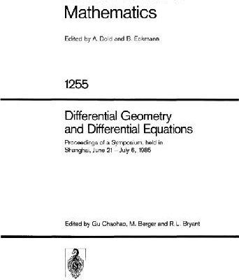 خرید و دانلود نسخه کامل کتاب Differential Geometry and Differential Equations
