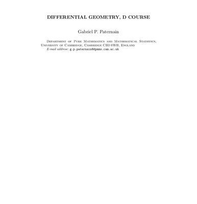 خرید و دانلود نسخه کامل کتاب Differential Geometry, D Course