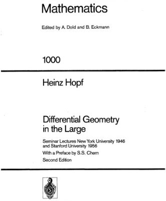 خرید و دانلود نسخه کامل کتاب Differential Geometry in the Large: Seminar Lectures New York University 1946 and Stanford University 1956