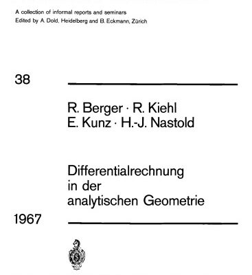 خرید و دانلود نسخه کامل کتاب Differentialrechnung in der analytischen Geometrie