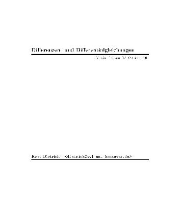 خرید و دانلود نسخه کامل کتاب Differenzen und Differentialgleichungen 001