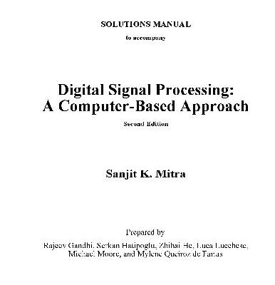 خرید و دانلود نسخه کامل کتاب Digital Signal Processing (SOLUTIONS MANUAL)