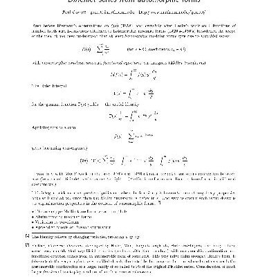 خرید و دانلود نسخه کامل کتاب Dirichlet series from automorphic forms