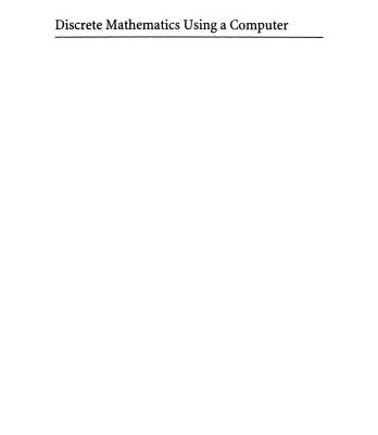 خرید و دانلود نسخه کامل کتاب Discrete Mathematics Using a Computer