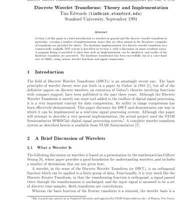 خرید و دانلود نسخه کامل کتاب Discrete Wavelet Transforms, Theory and Implementation