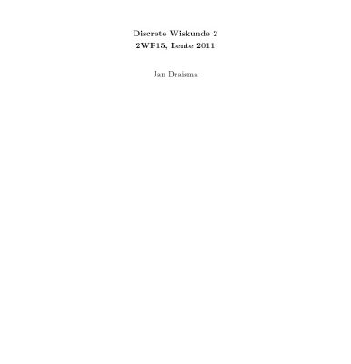 خرید و دانلود نسخه کامل کتاب Discrete Wiskunde 2, 2WF15, Lente 2011