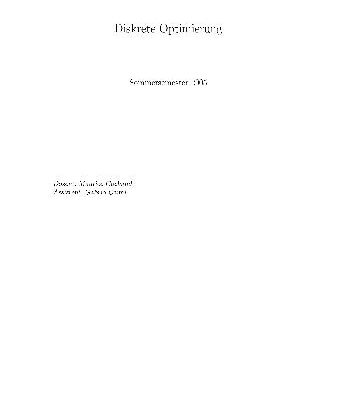 خرید و دانلود نسخه کامل کتاب Diskrete Optimierung 001