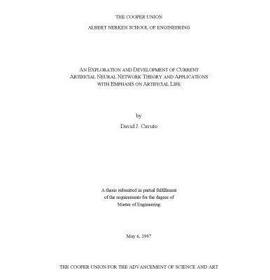 خرید و دانلود نسخه کامل کتاب [Dissertation] An Exploration and Development of Current Artificial Neural Network Theory and Applications with Emphasis on Artificial Life