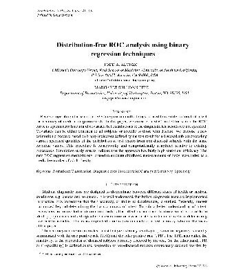 خرید و دانلود نسخه کامل کتاب Distribution-free ROC analysis using binary regression techniques