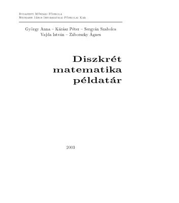 خرید و دانلود نسخه کامل کتاب Diszkrét matematika példatár