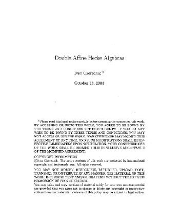 خرید و دانلود نسخه کامل کتاب Double Affine Hecke Algebras