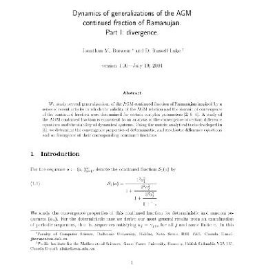خرید و دانلود نسخه کامل کتاب Dynamics of generalizations of the AGM continued fraction of Ramanujan: divergence