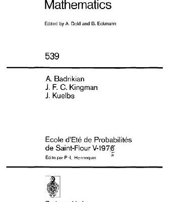 خرید و دانلود نسخه کامل کتاب Ecole D’Ete De Probabilites De Saint-Flour V, 1975