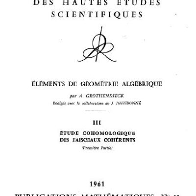 خرید و دانلود نسخه کامل کتاب EGA III 1: Etudes cohomologiques et faisceaux coherents