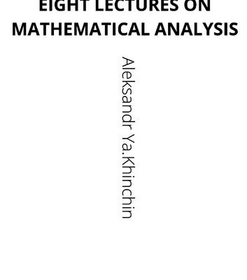 خرید و دانلود نسخه کامل کتاب Eight lectures on mathematical analysis
