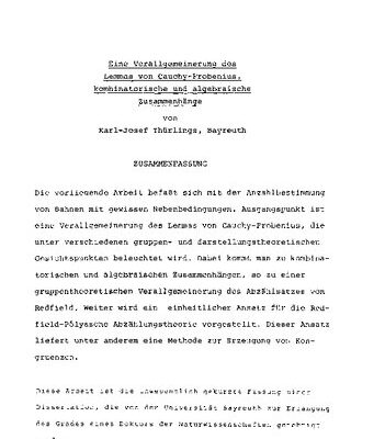 خرید و دانلود نسخه کامل کتاب Eine Verallgemeinerung des Lemmas von Cauchy-Frobenius, kombinatorische und algebraische Zusammenhänge